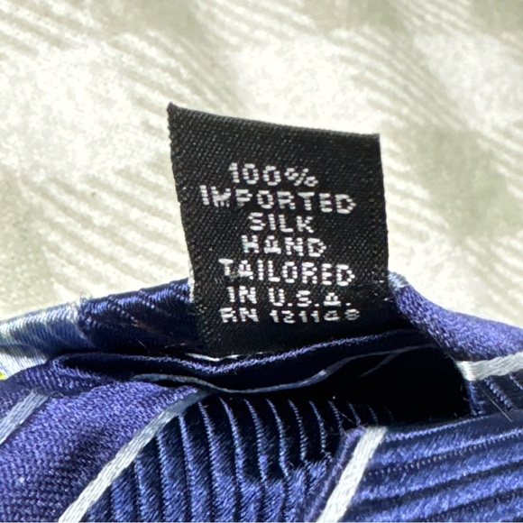 IKE BEHAR NEW YORK Silk Necktie Blue Green Stripes - Picture 4 of 7